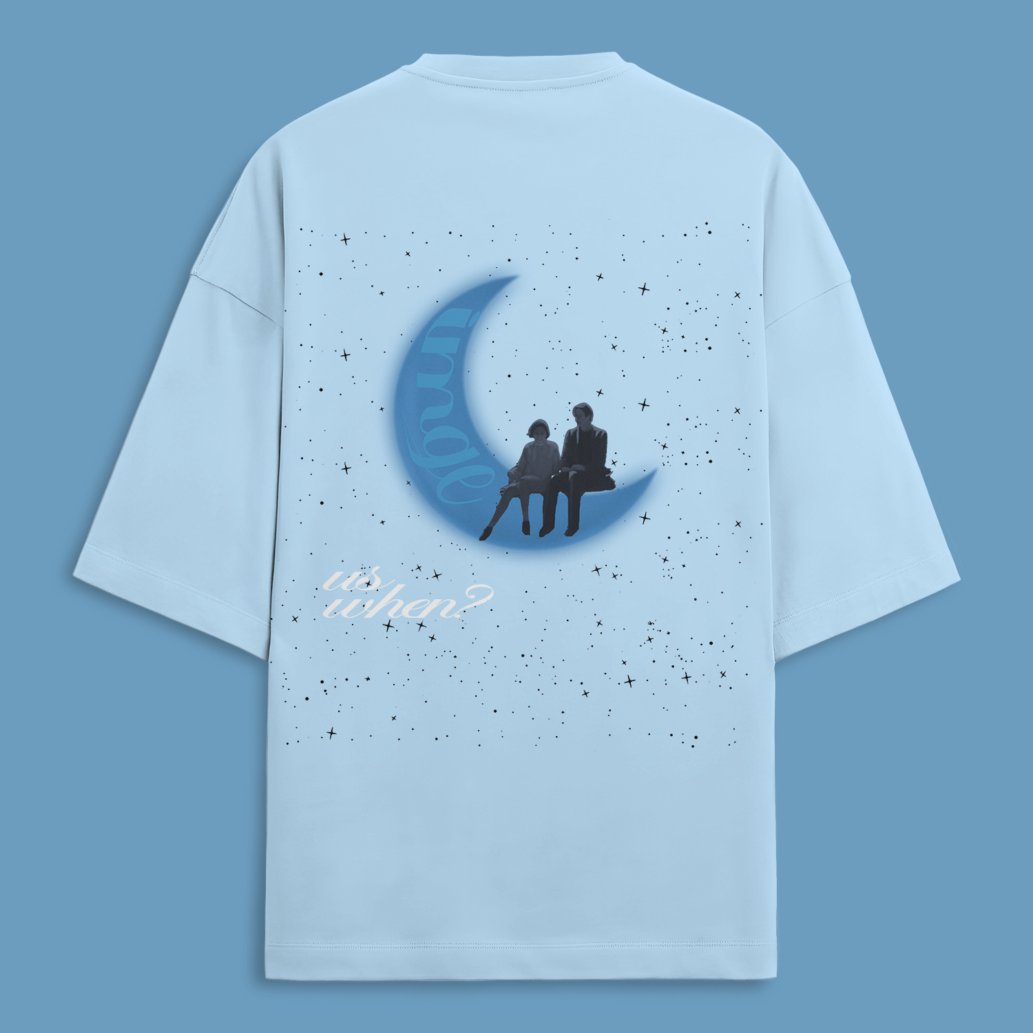 US WHEN? TEE - LIGHT BLUE