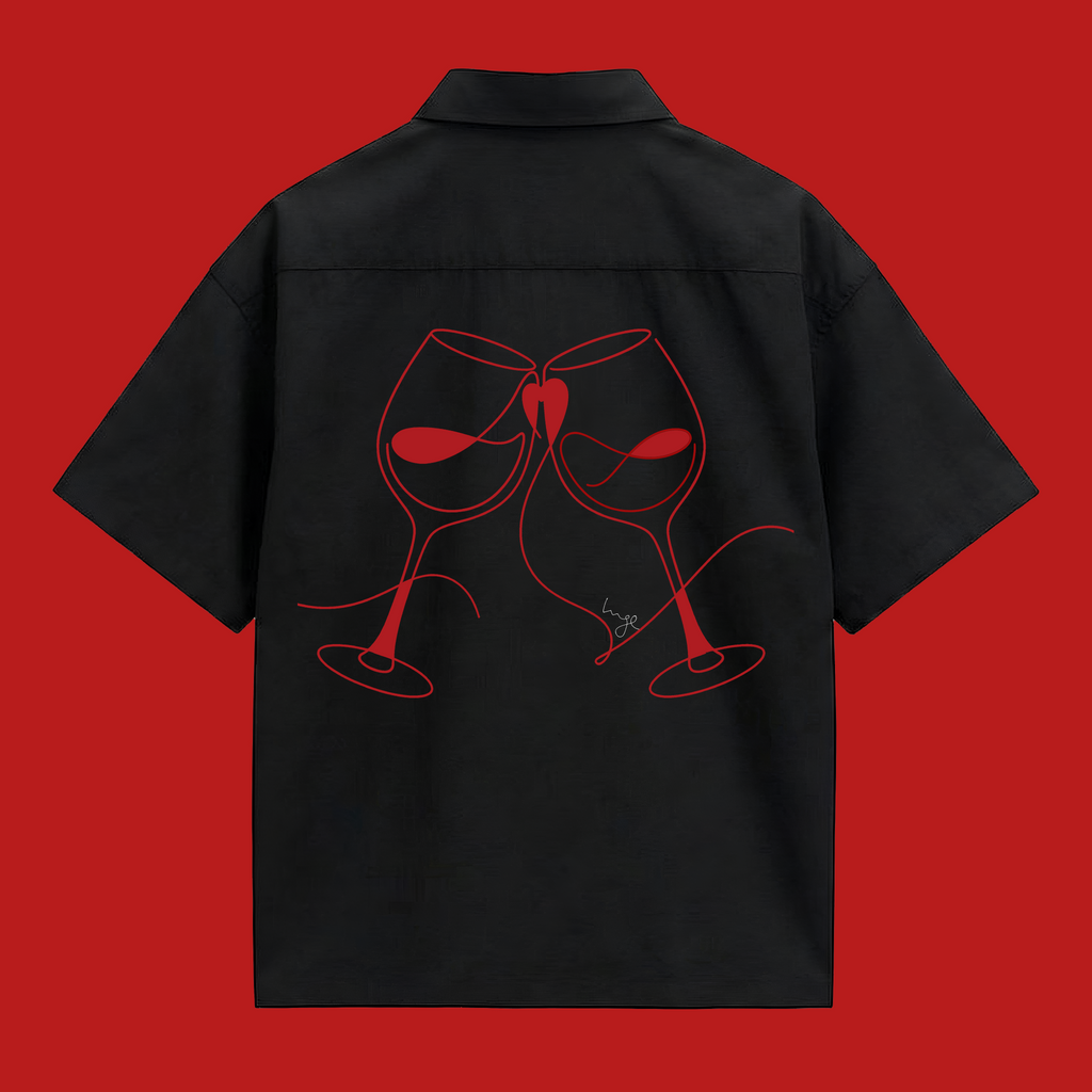 CHEERS OVERSIZED SHIRT - BLACK