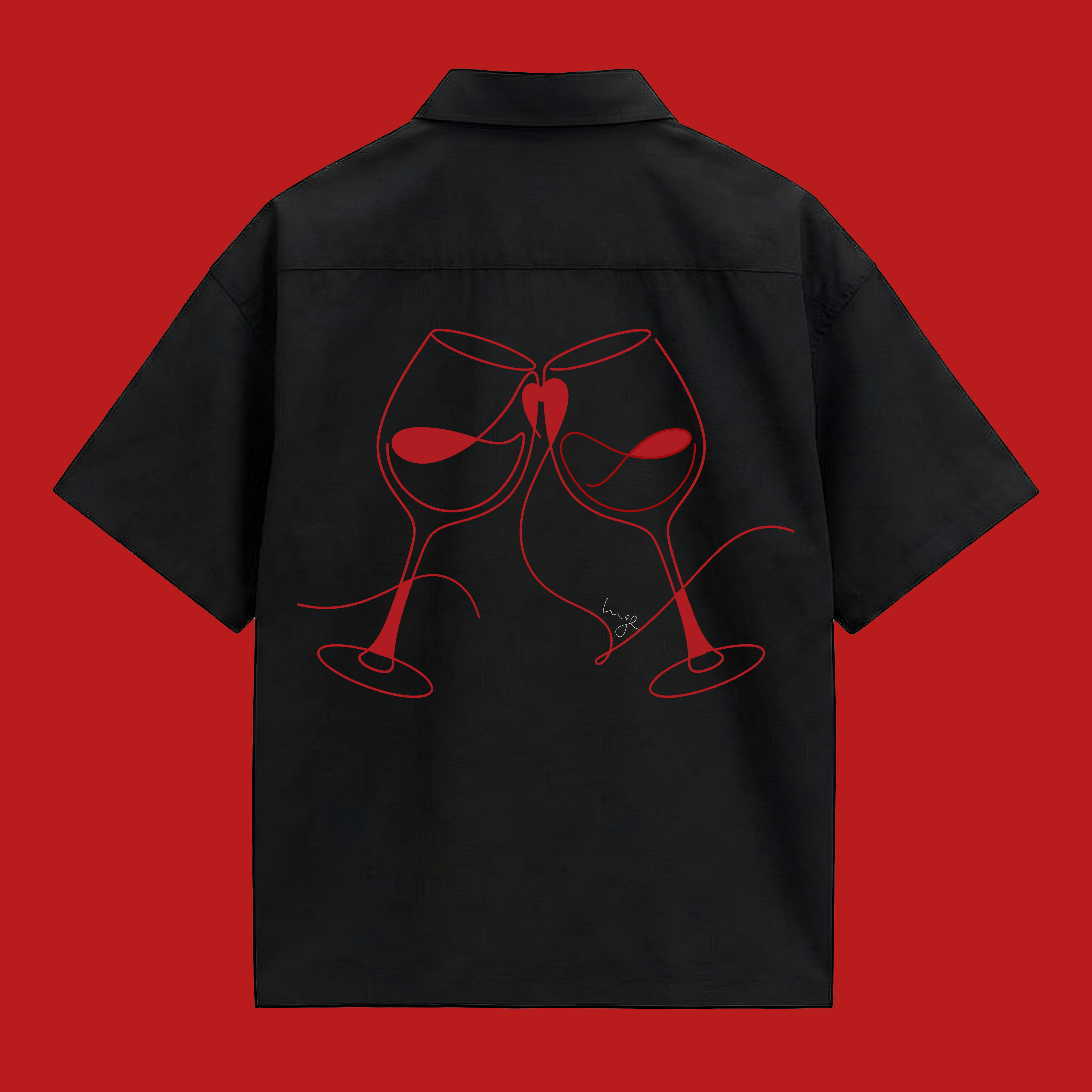 CHEERS OVERSIZED SHIRT - BLACK