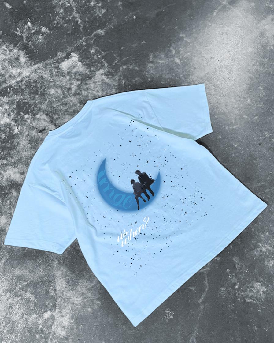 US WHEN? TEE - LIGHT BLUE