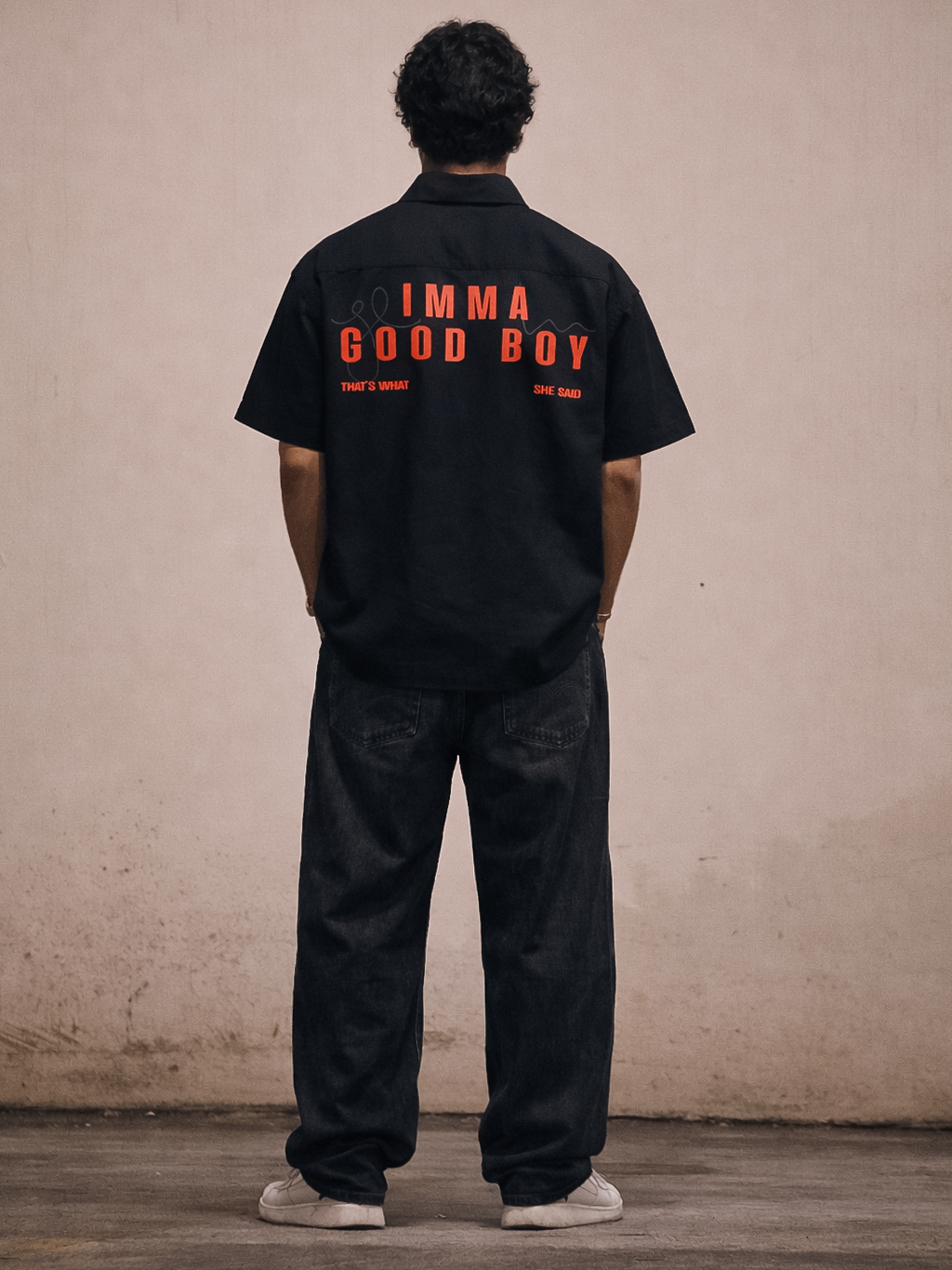 GOOD BOY OVERSIZED SHIRT - BLACK