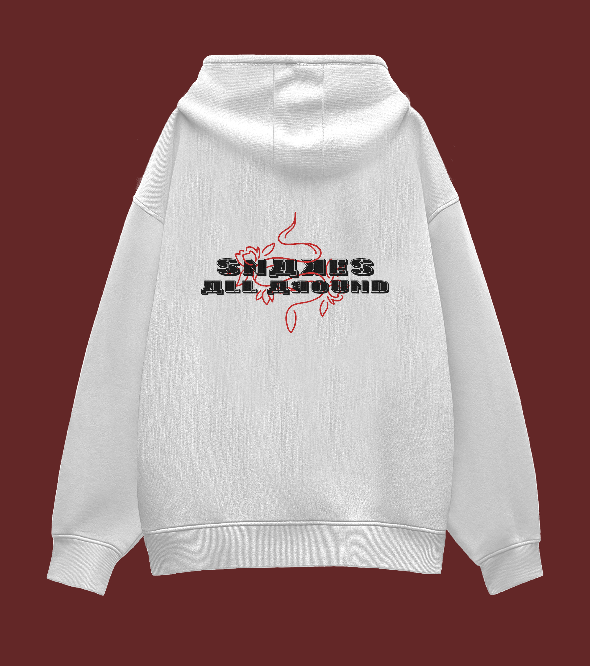 SNAKES ALL AROUND HOODIE - WHITE