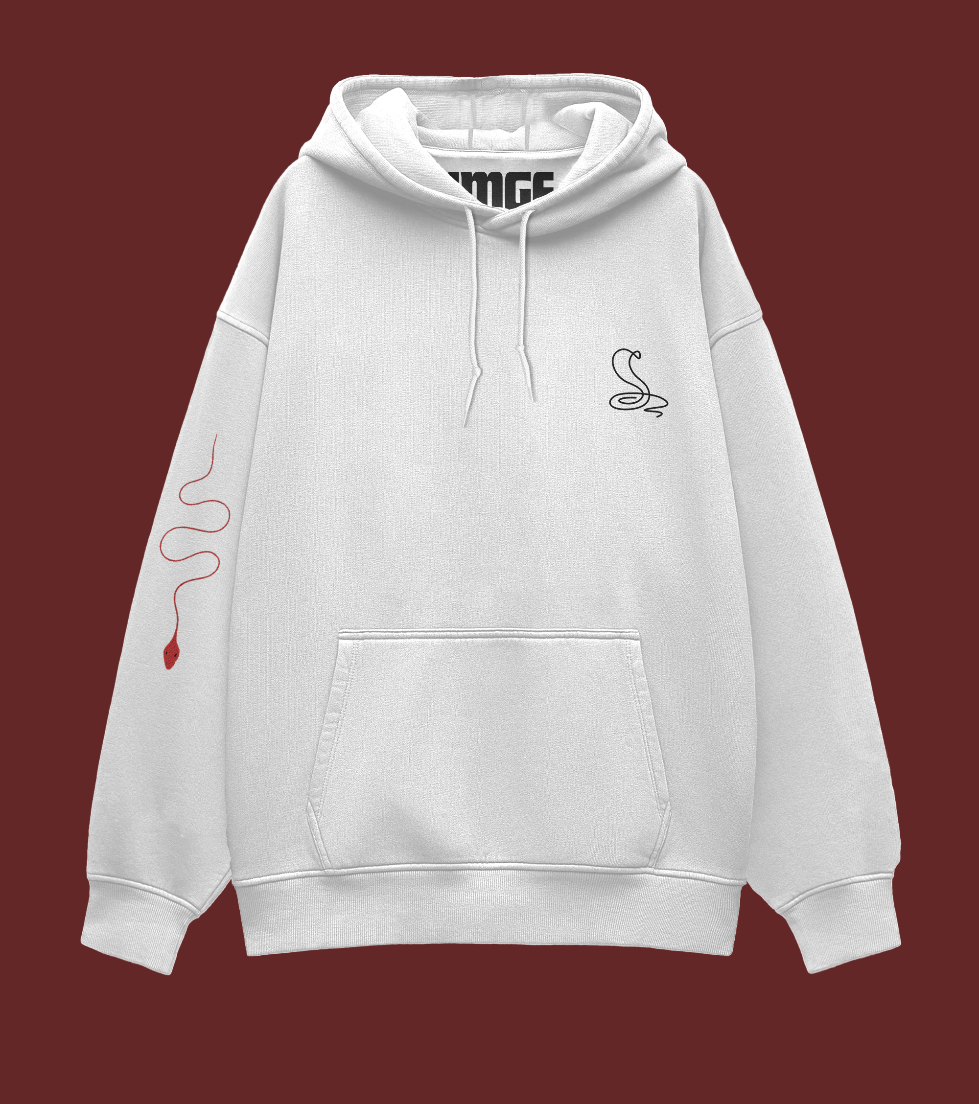 SNAKES ALL AROUND HOODIE - WHITE